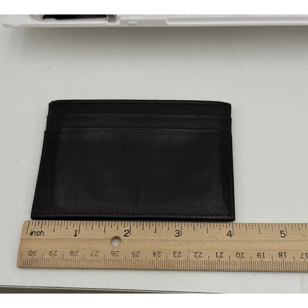 Coach Leather Card Case Very Dark Brown 5 Card Slots 3.9×2.8in Used EUC